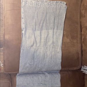 Grey glittery buttoned (or unbuttoned) scarf